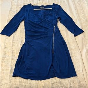 Express Cobalt Blue Long Sleeve Dress